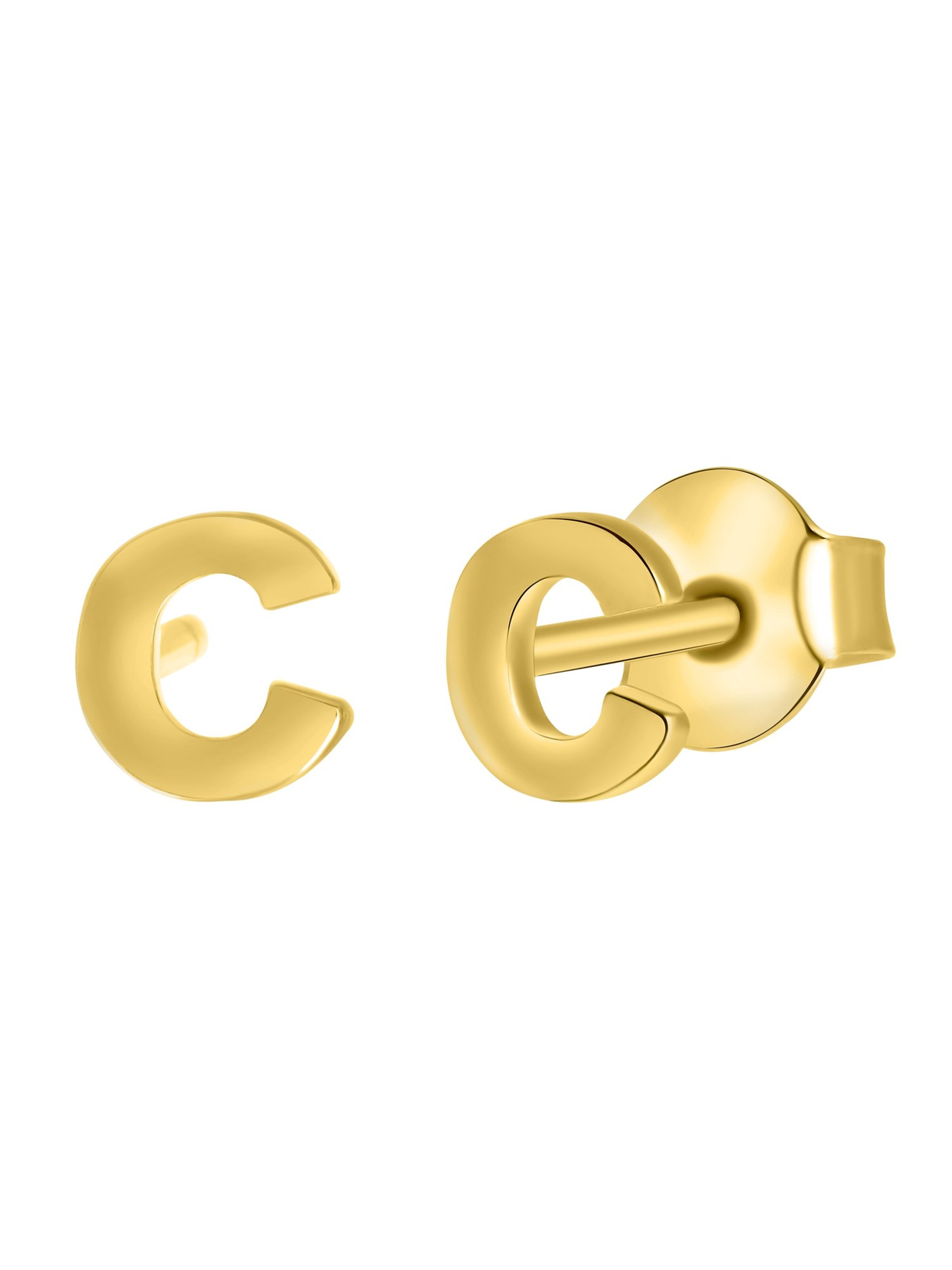 Lucardi Oorbellen 'Buchstabe' in Goud: voorkant