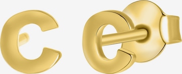 Lucardi Ohrringe 'Buchstabe' in Gold: Vorderseite