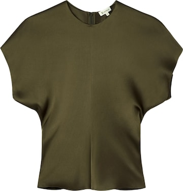 Lilysilk Blouse 'Seidentop mit kurzen Fledermausärmeln' in Groen: voorkant