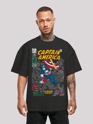 Maglietta 'Marvel Captain America Album Issue Cover' di F4NT4STIC in nero: frontale