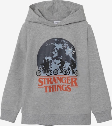 NAME IT Sweatshirt 'Stranger Things' in Grey: front