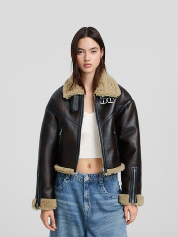 Bershka Between-season jacket in Brown: front