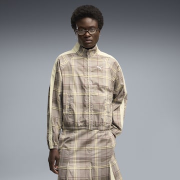 PUMA Between-Season Jacket 'T7 Tartan' in Beige: front