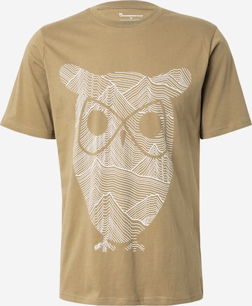 KnowledgeCotton Apparel Majica | zelena barva: sprednja stran