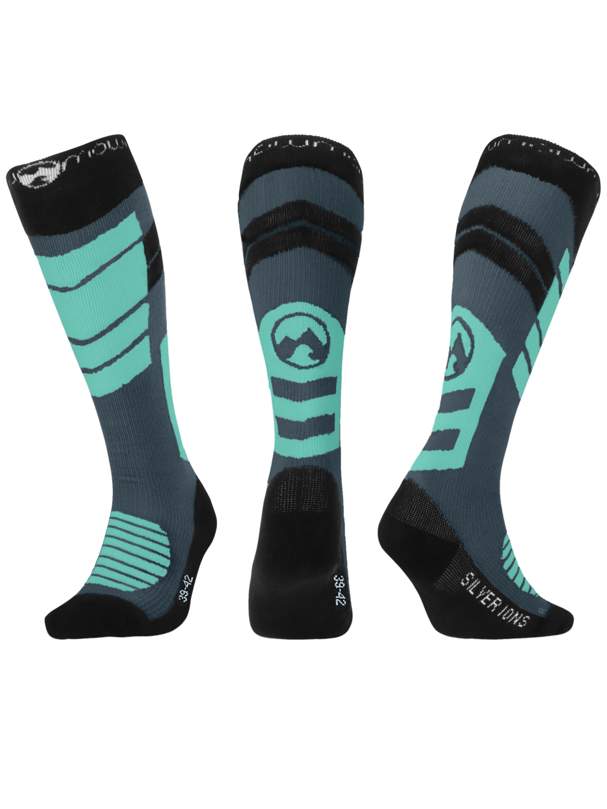 Mowmow Sportsokken 'MowMow Ski Socks - Silver Ions - Antibacterial - Men - Women - Size 39-42 - Gray' in Blauw