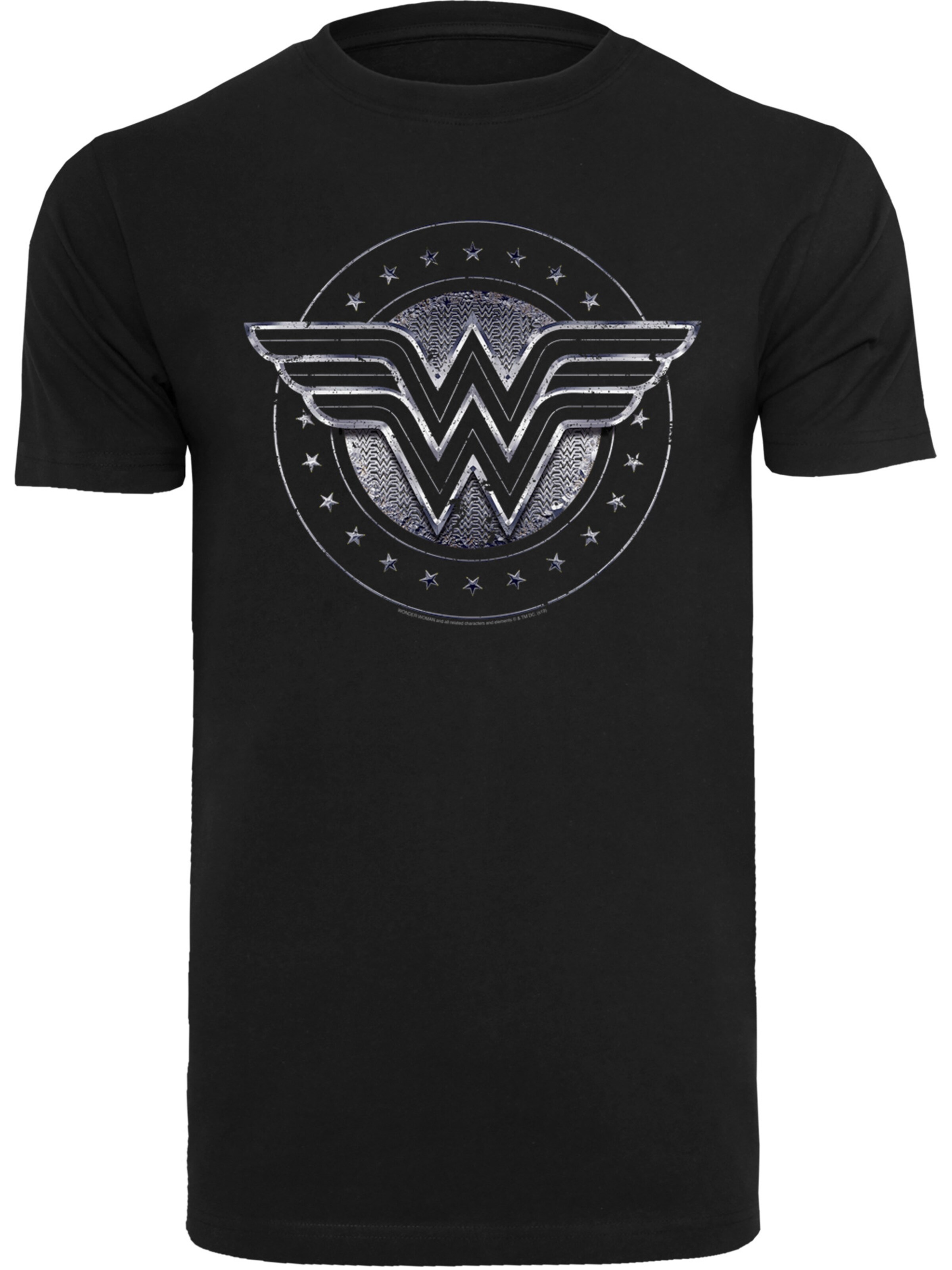 F4NT4STIC Shirt 'Wonder Woman Star Shield' in Black: front