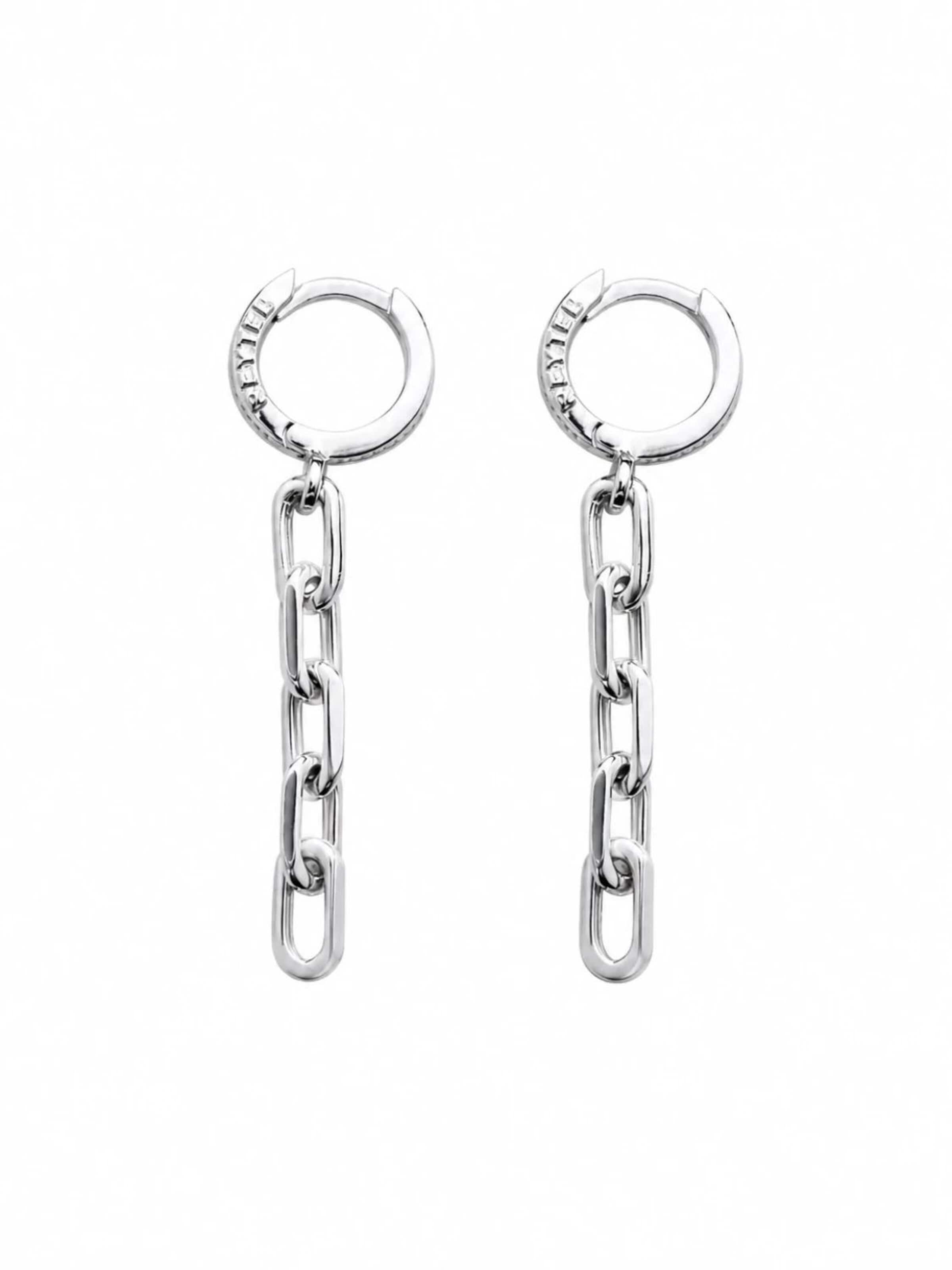Boucles d'oreilles 'CHAIN' REYTEL en argent : devant
