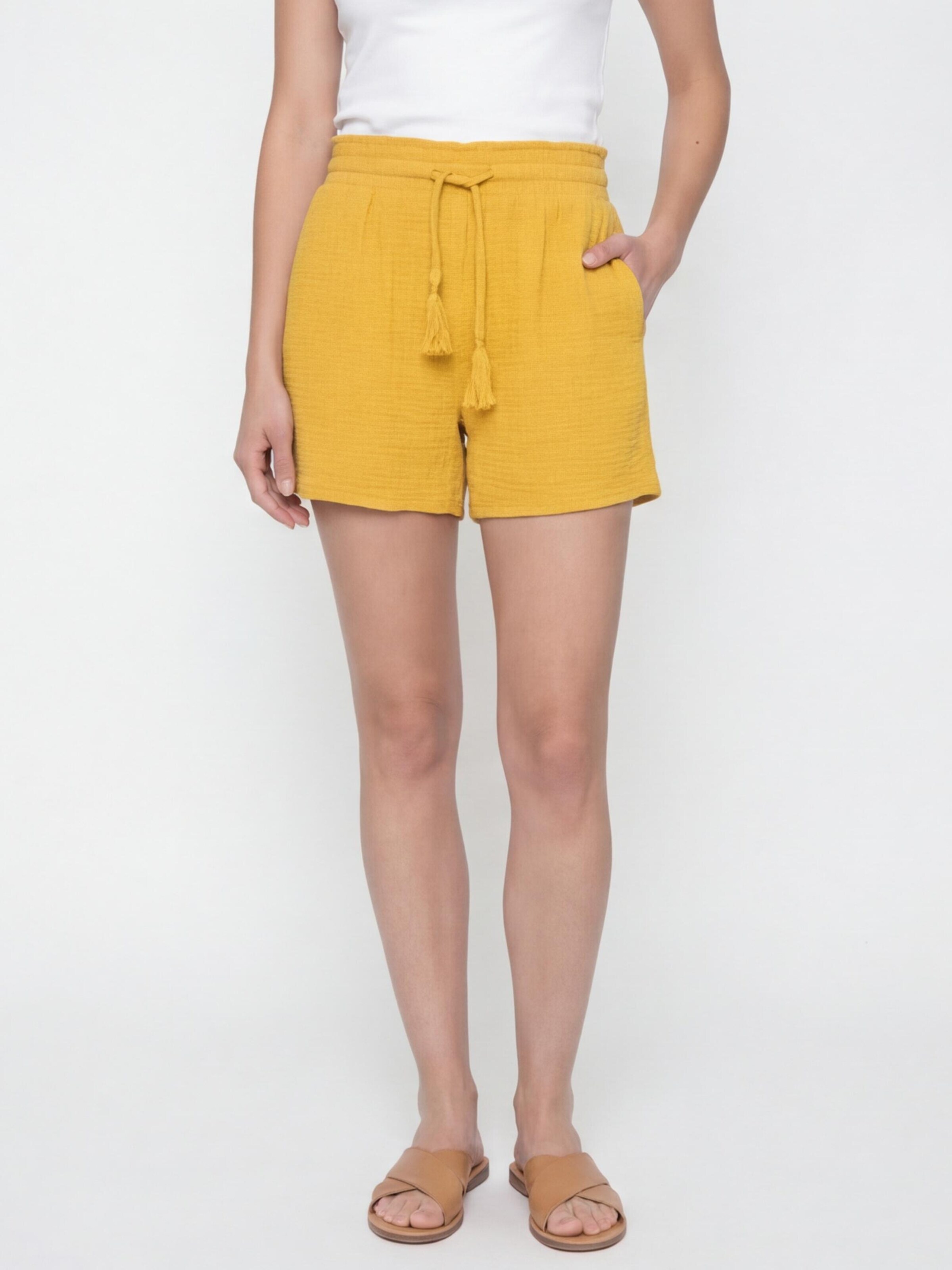 Antargo Regular Hose 'Women's Musselin Shorts'‌‌‌‌ in Gelb: Vorderseite