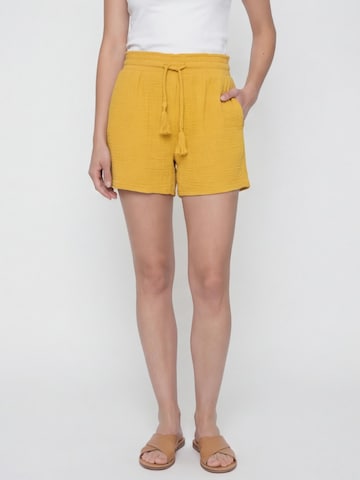 Antargo Regular Hose 'Women's Musselin Shorts' in Gelb: Vorderseite
