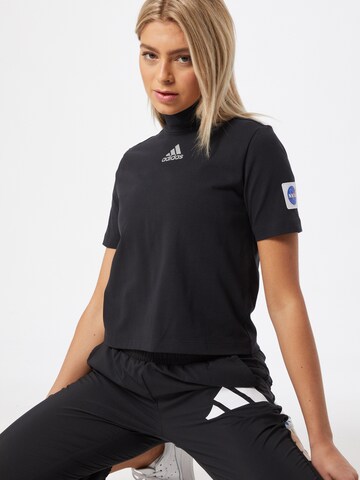 ADIDAS SPORTSWEARTehnička sportska majica 'W SPC TEE' - crna boja: prednji dio