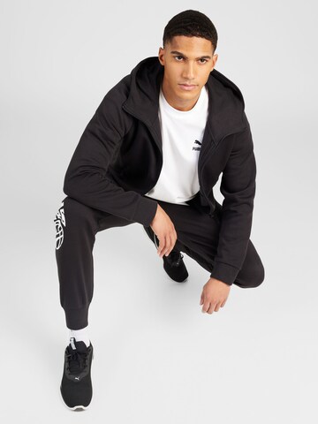 PUMA Athletic Zip-Up Hoodie 'TECH' in Black