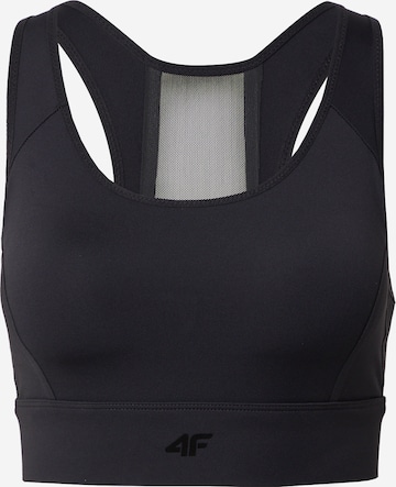 4F Bustier Sport-BH in Schwarz: predná strana