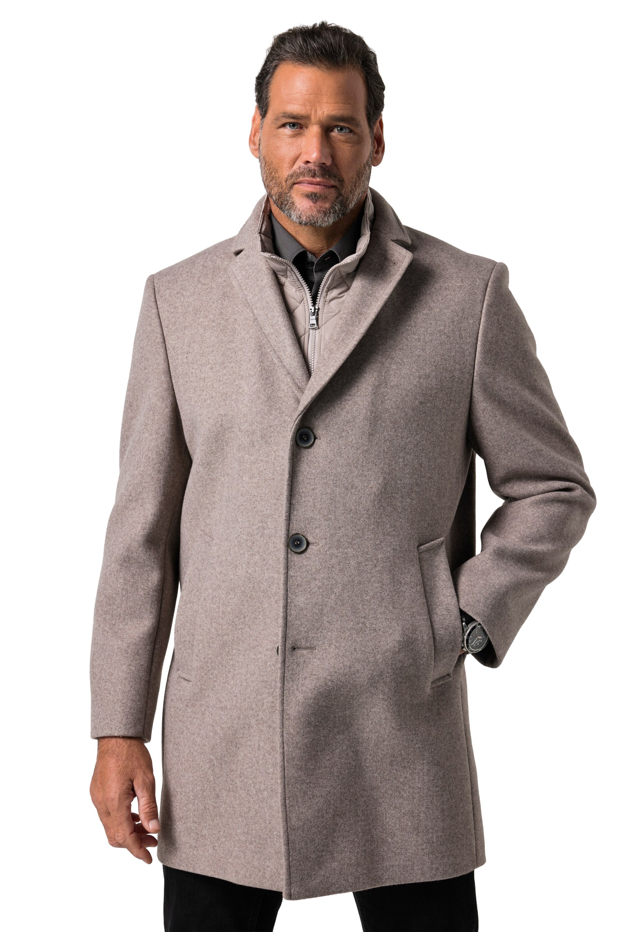 JP1880 Between-Seasons Coat in Beige: front