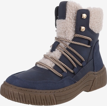 Ital-Design Schnürstiefelette in Blau: Vorderseite