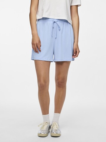 PIECES Regular Broek 'PCAnora' in Blauw: voorkant