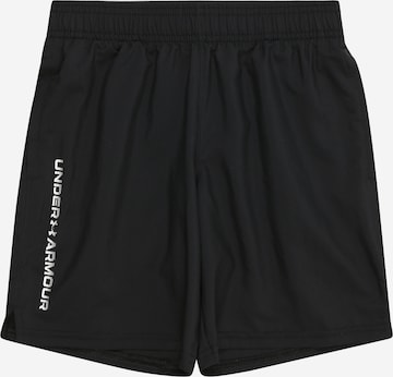 UNDER ARMOUR Workout Pants in Black: front