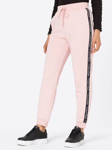 Calvin Klein Sport Tapered Trousers in Pink: front