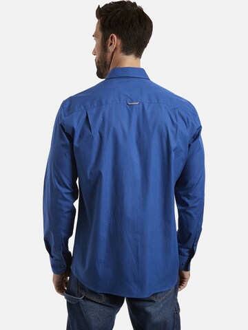 Jan Vanderstorm Comfort fit Overhemd ' Gotmar ' in Blauw