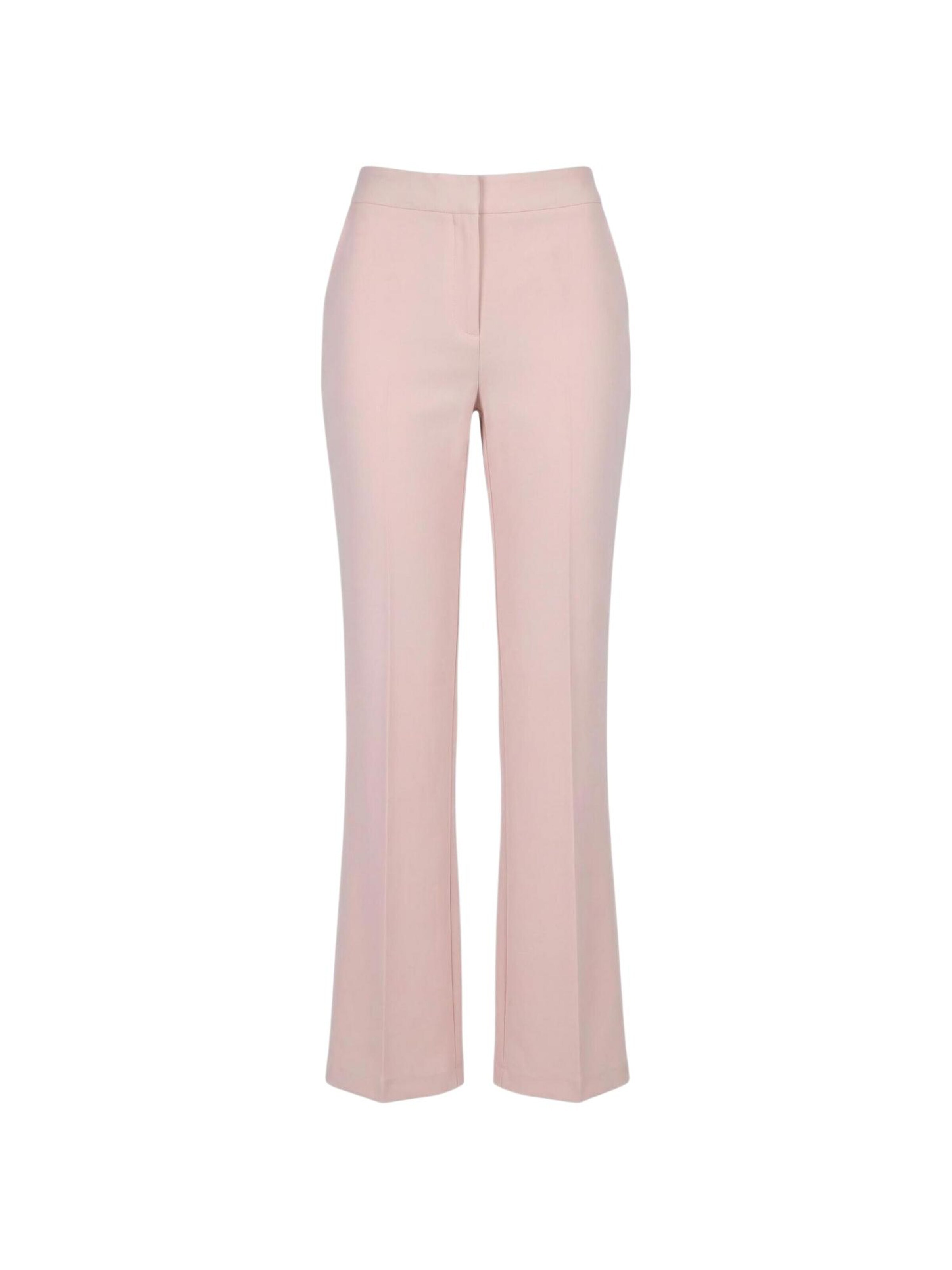 I AM Regular Trousers with creases 'Pantaloni Svasati PE26100' in Pink: front