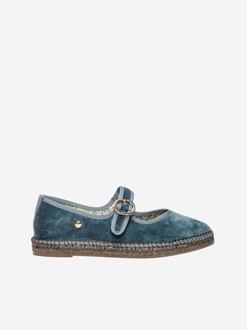 Alhamas - Sabrina com tiras 'Alpargata Terciopelo' em azul: frente