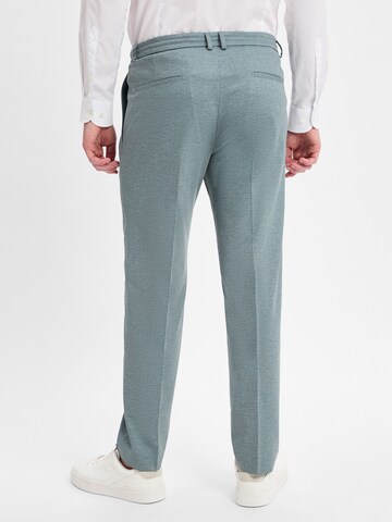 BENVENUTO Regular Pleated Pants ' Torino Cord ' in Green