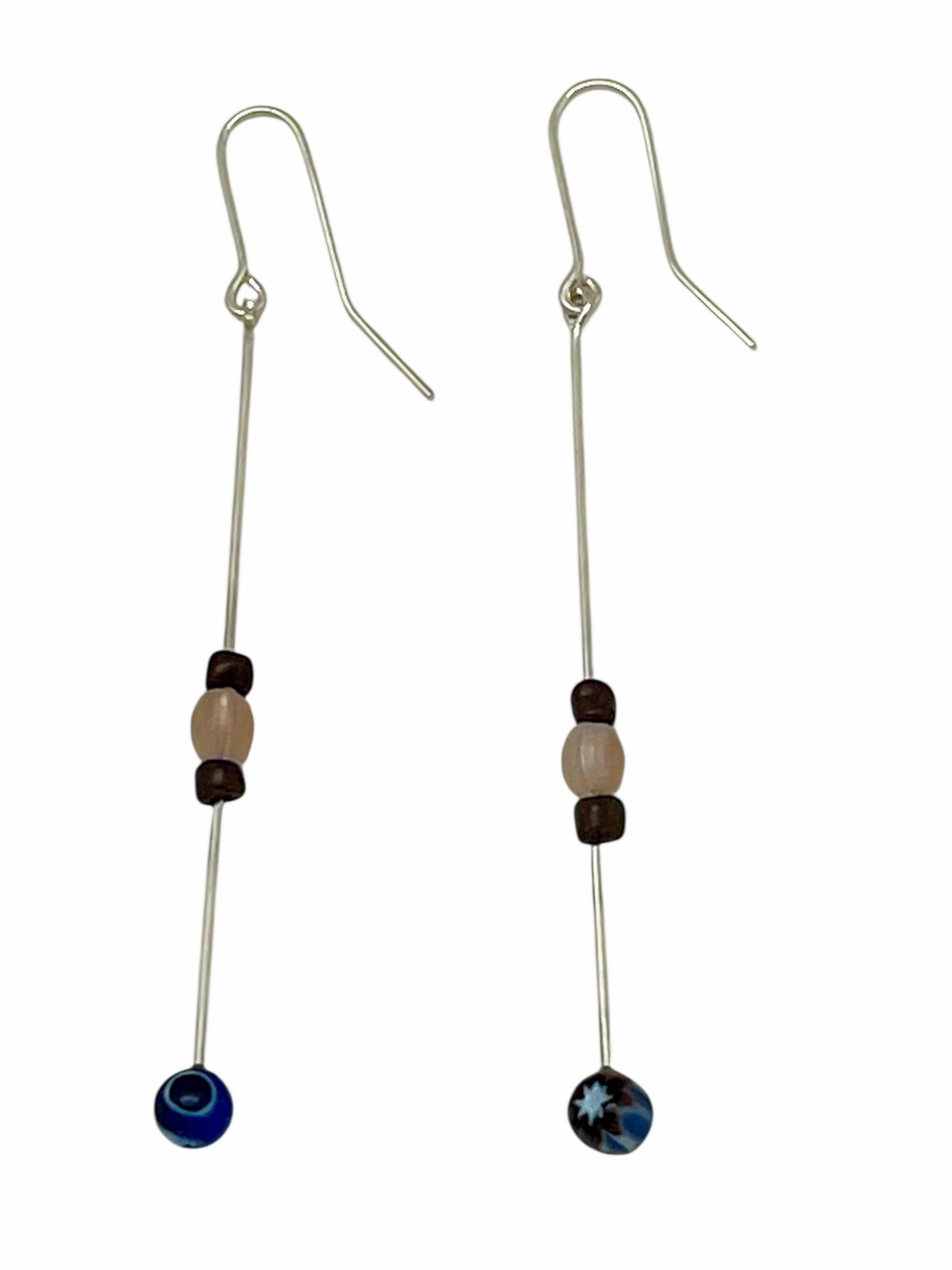 Orecchini 'Long Amethyst Stick Pendant in 925 Sterling Silver and Crystal - Unique Silver' di Plata Única in argento