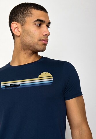 GREENBOMB Shirt 'Nature Canoe River' in Blauw