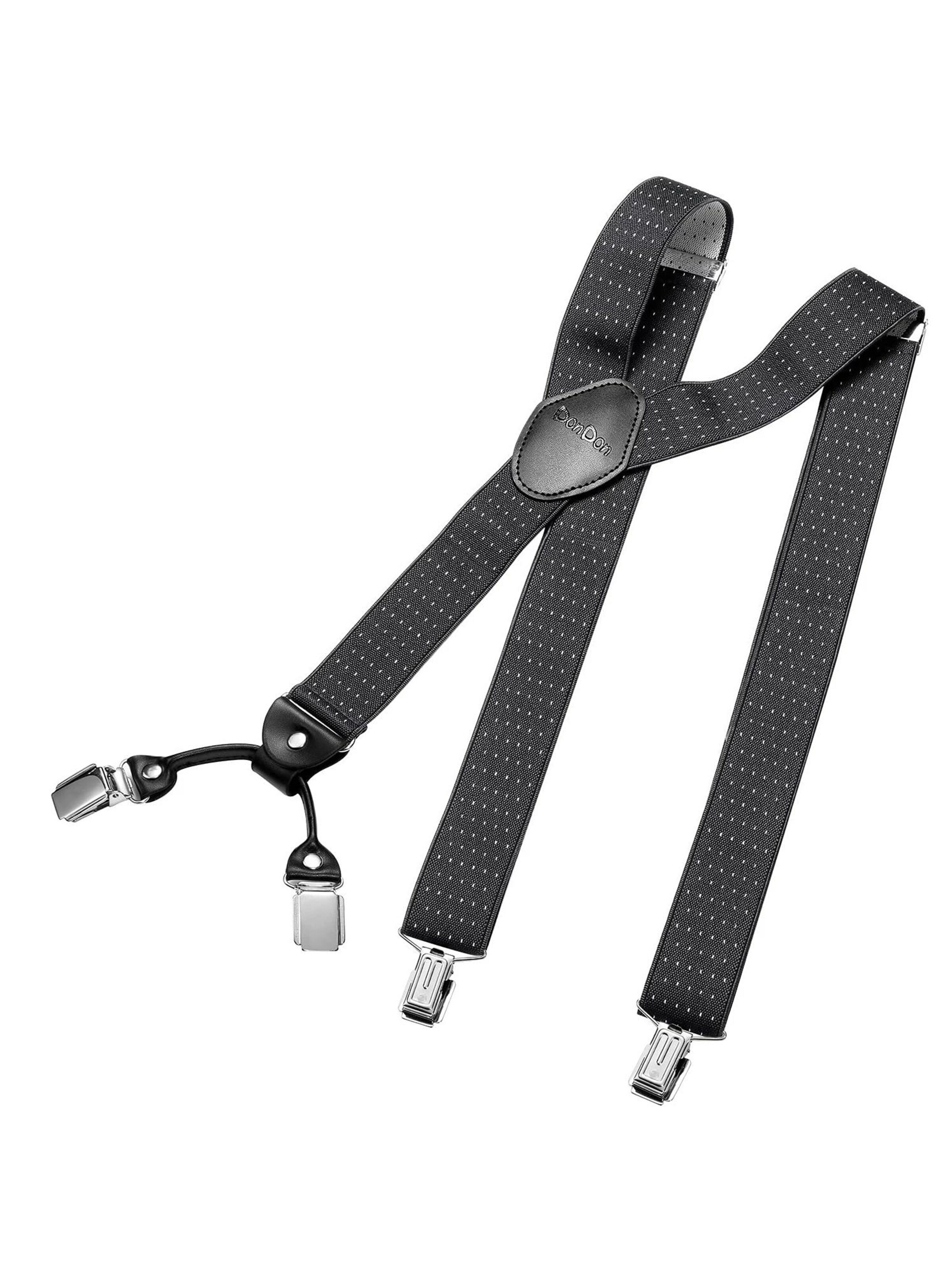 DonDon Suspenders 'DonDon Hosenträger Herren 3,5 cm breit dunkelrot für Anzug Jeans Chinos Vintage' in XS-XL in mottled white, Item view