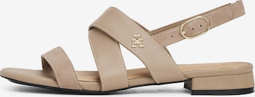 Sandales à lanières TOMMY HILFIGER en beige : devant