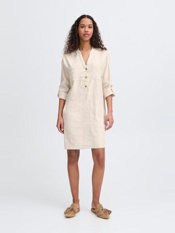 PULZ Jeans Shirt dress 'PZLuca' in Beige
