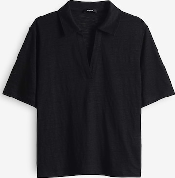 OPUS Тениска 'Sluse' в черно: отпред