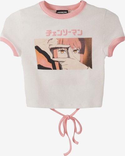 Bershka T-shirt en beige / abricot / rosé / blanc cassé, Vue avec produit