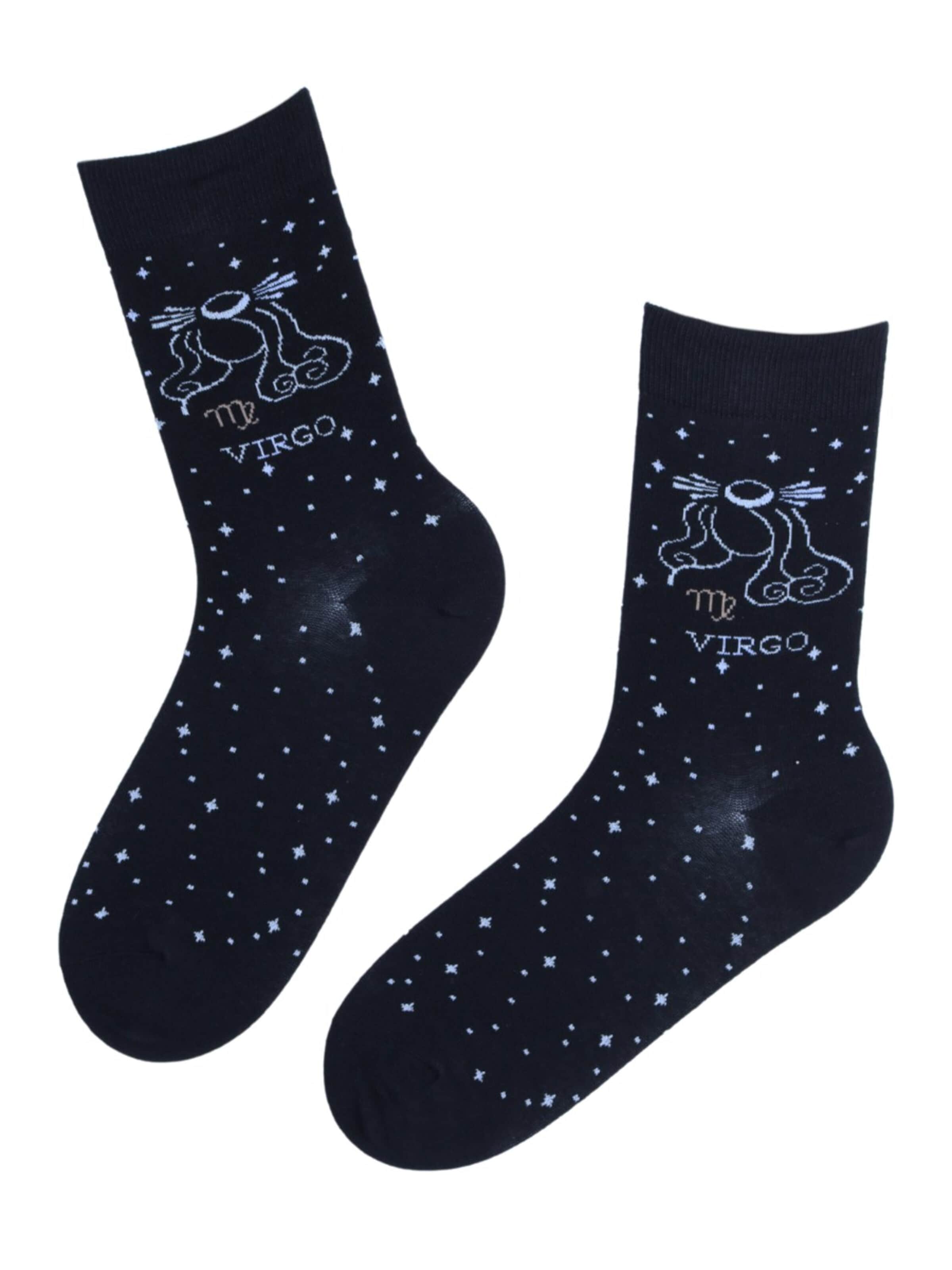 Sokisahtel Socks 'VIRGO constellation socks' in Black: front