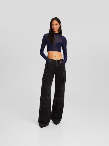Bershka Тениска в синьо
