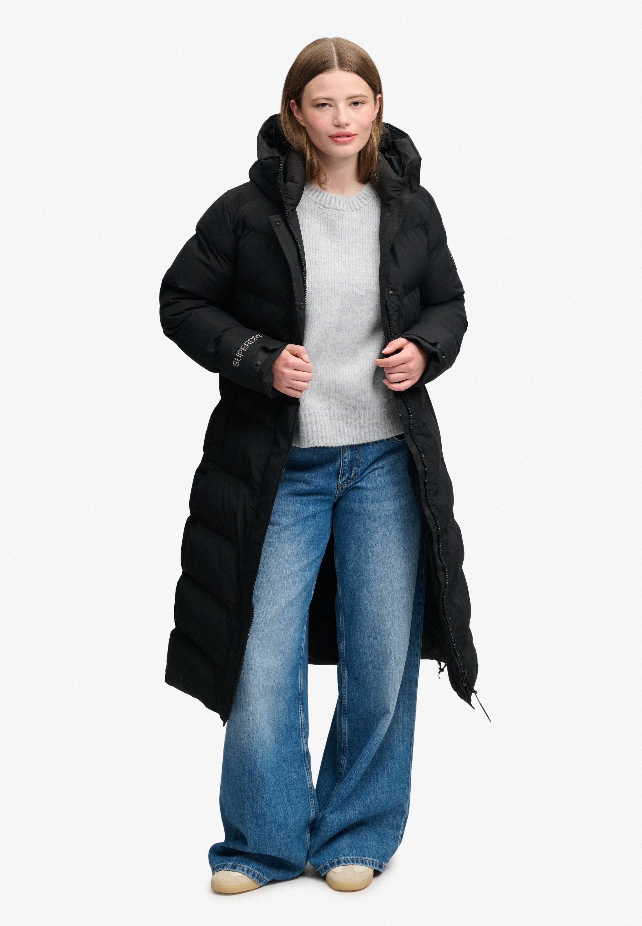 Superdry & Co Wintermantel in Zwart: voorkant