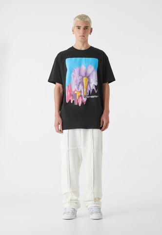 Lost Youth T-Shirt 'Blurred Flowers' in Schwarz