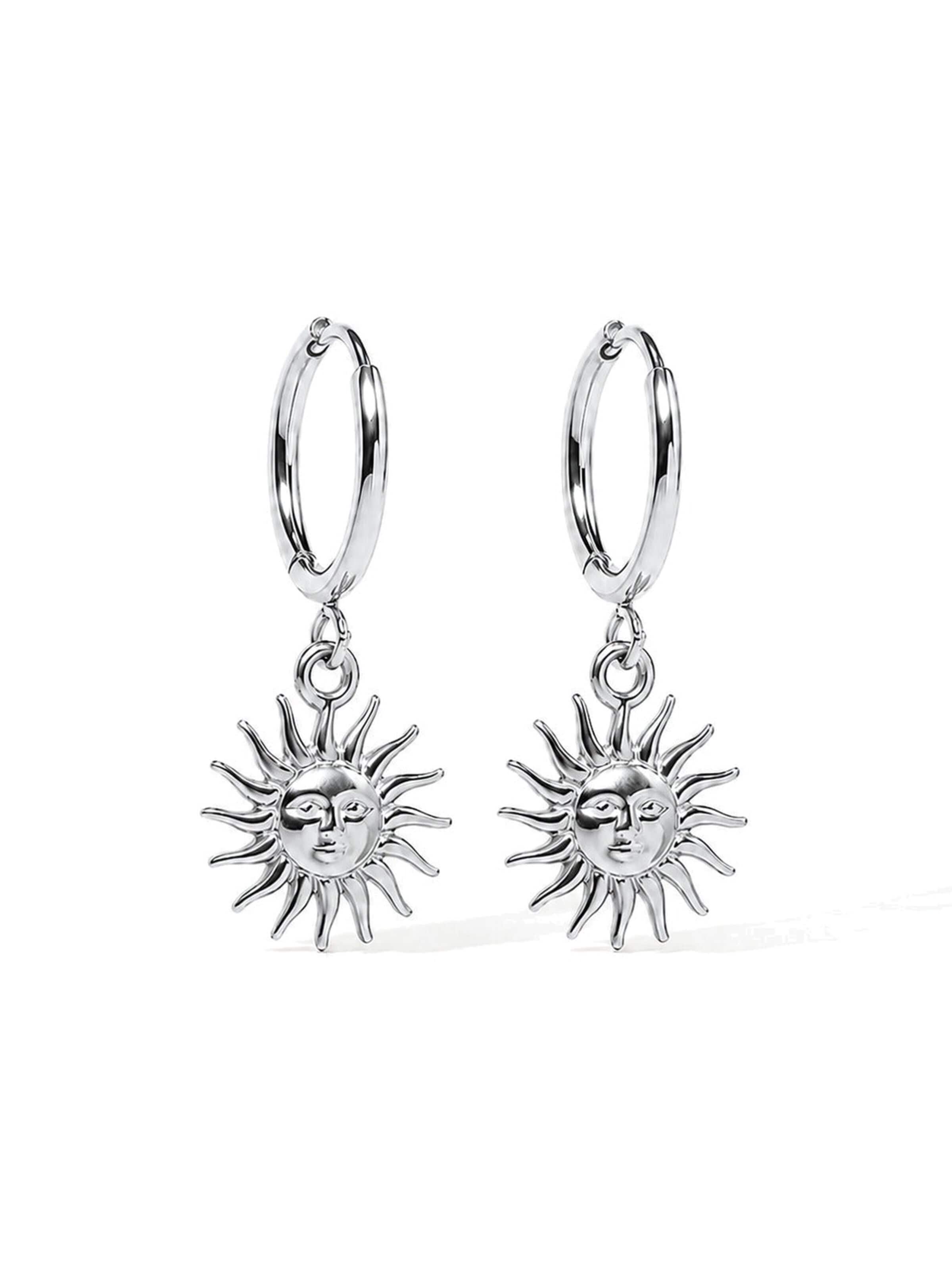 hiBALI Earrings 'Sol Hoops' in Silver: front
