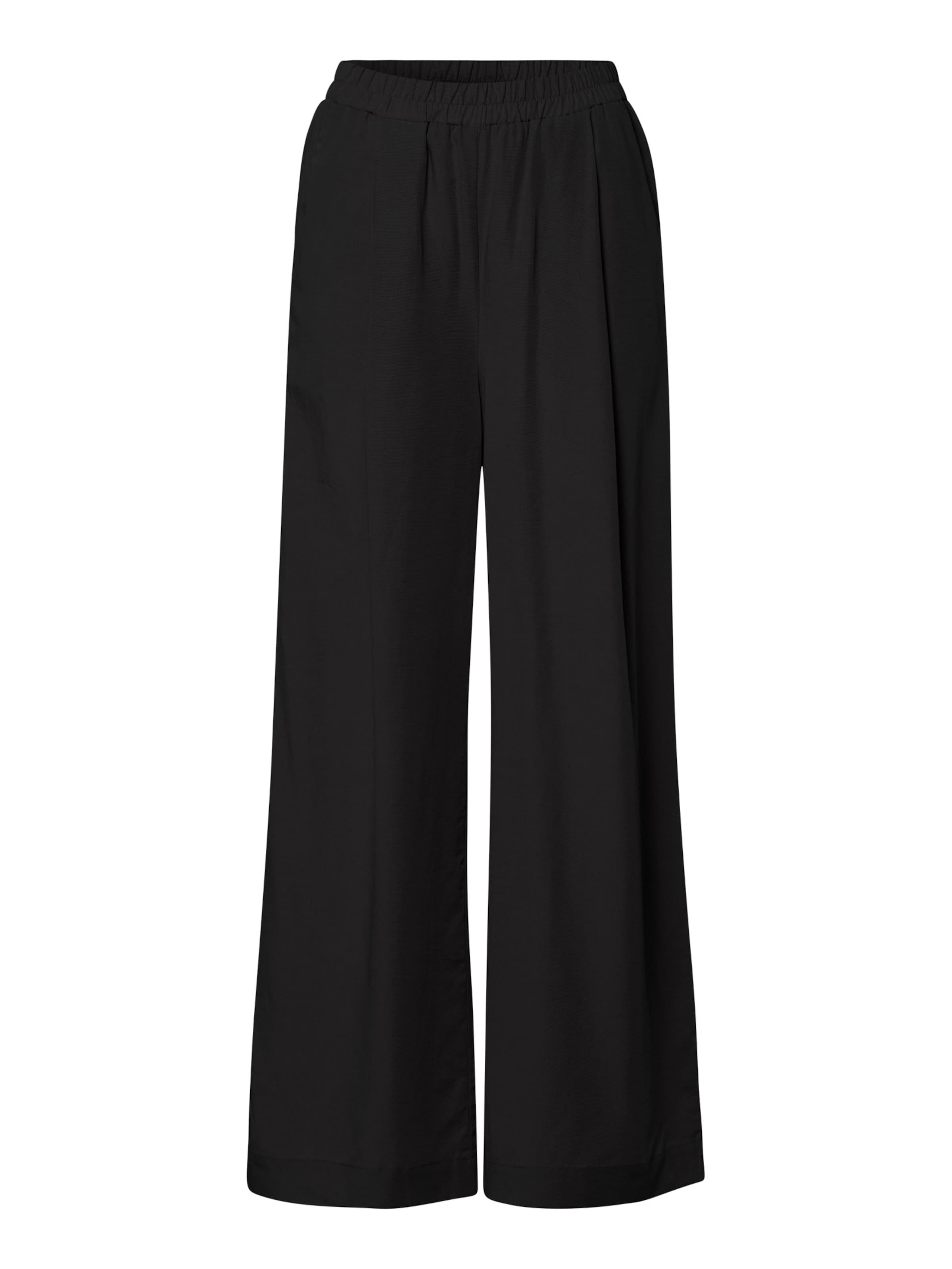 Les Lunes Wide Leg Hose in Schwarz: Vorderseite