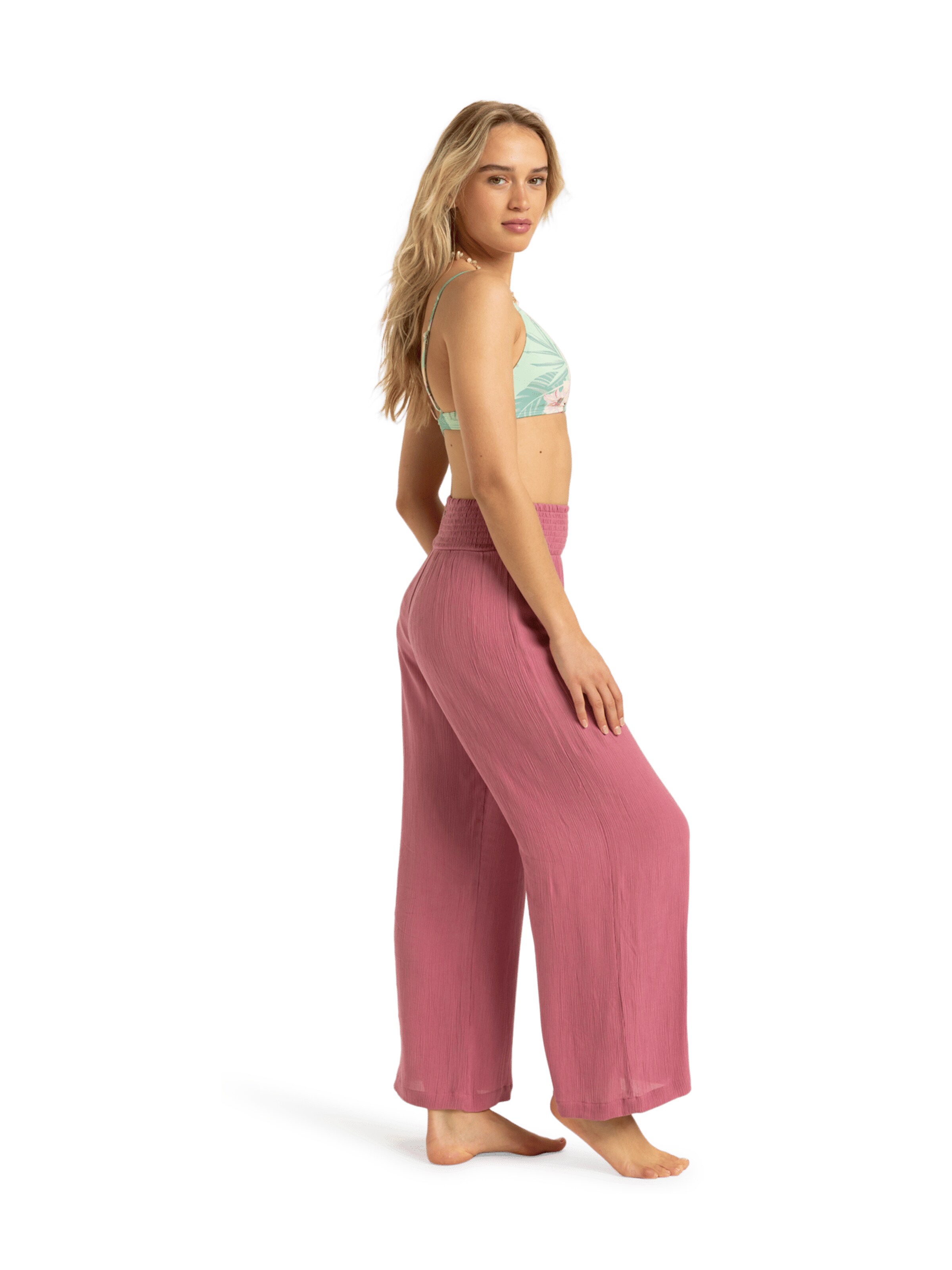 ROXY Wide leg Pants 'Along The Beach' in Pink