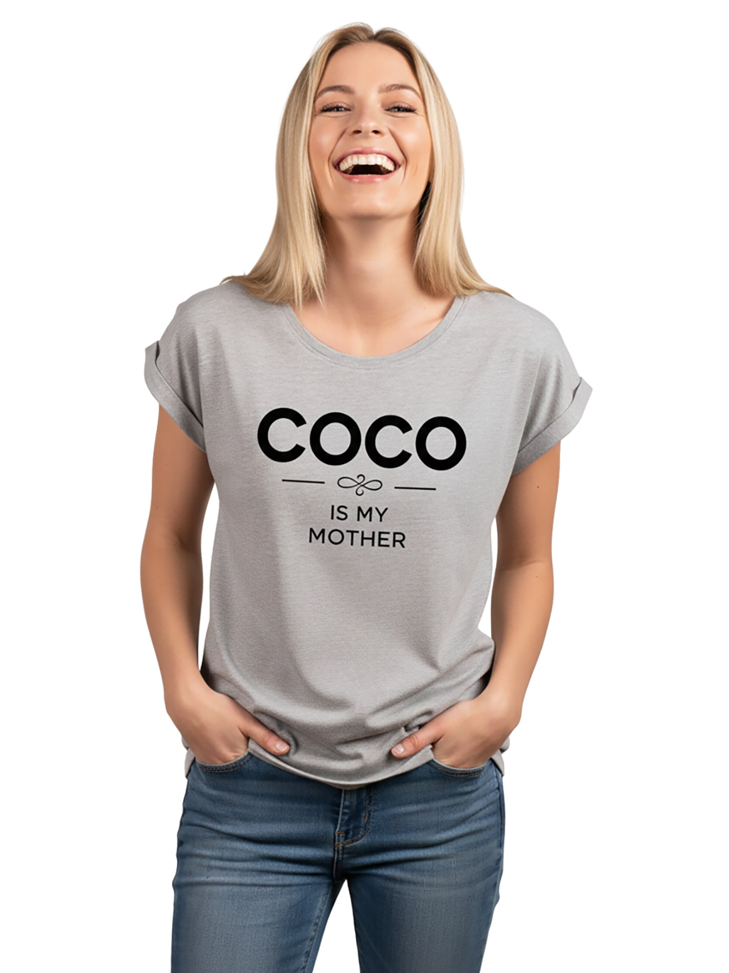 MAKAYA Shirt 'Cocois my Mother' in Grey