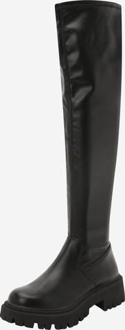 BULLBOXER Over the Knee Boots in Black: front