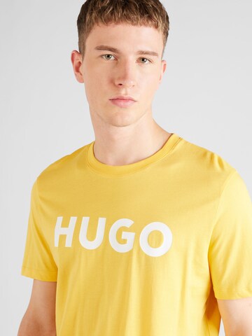 HUGO Μπλουζάκι 'Dulivio' σε κίτρινο