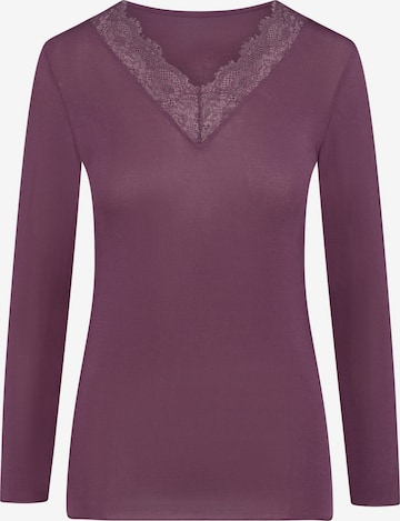 Ciocca - Camiseta térmica 'Maglia Intima con Pizzo in Cashmere Modal Scollo a V' en lila: frente