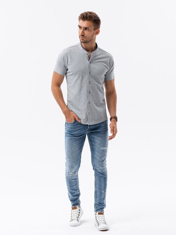 Coupe slim Chemise 'K543' Ombre en gris