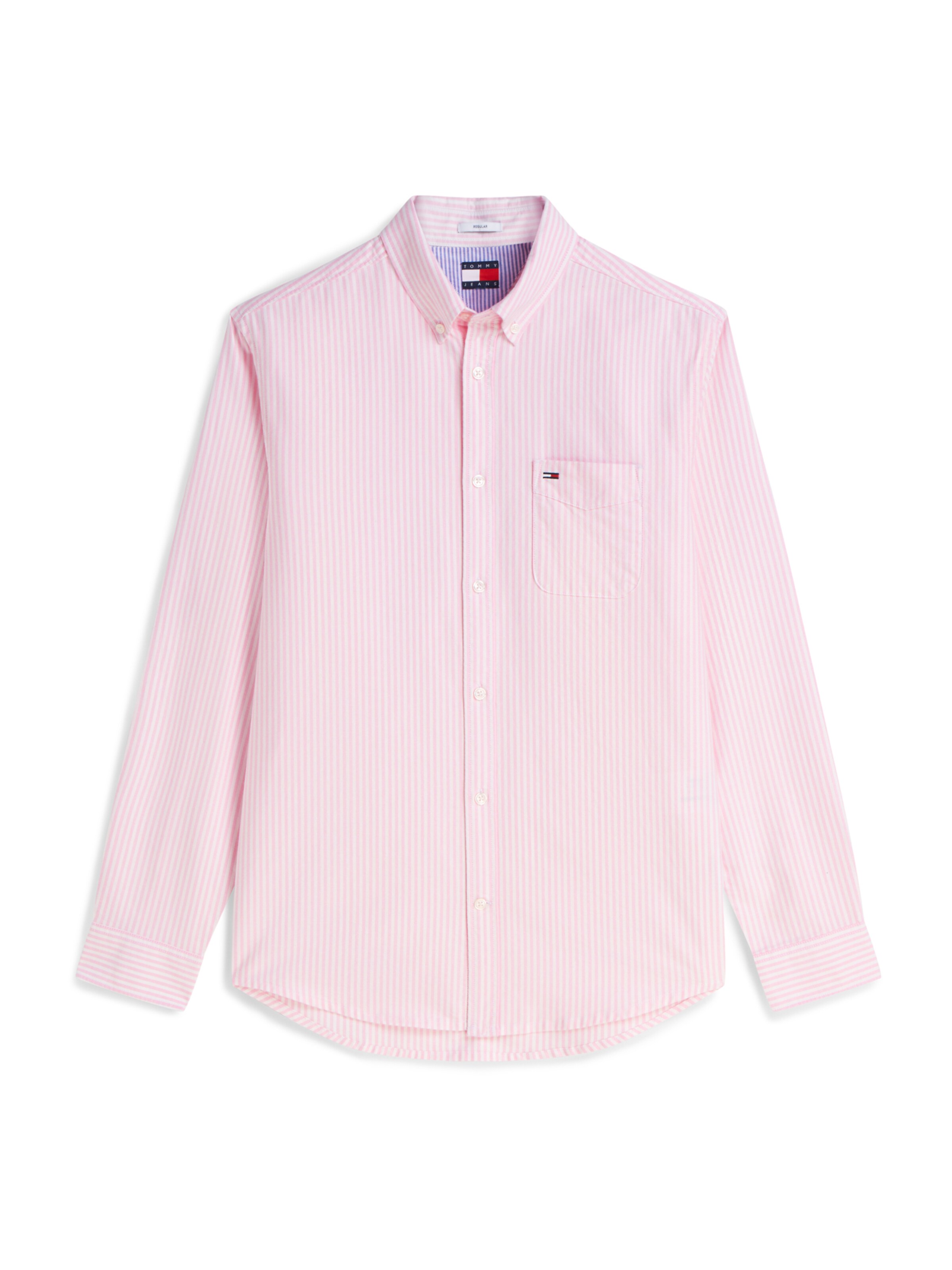 Tommy Jeans Button Up Shirt in Pink: front