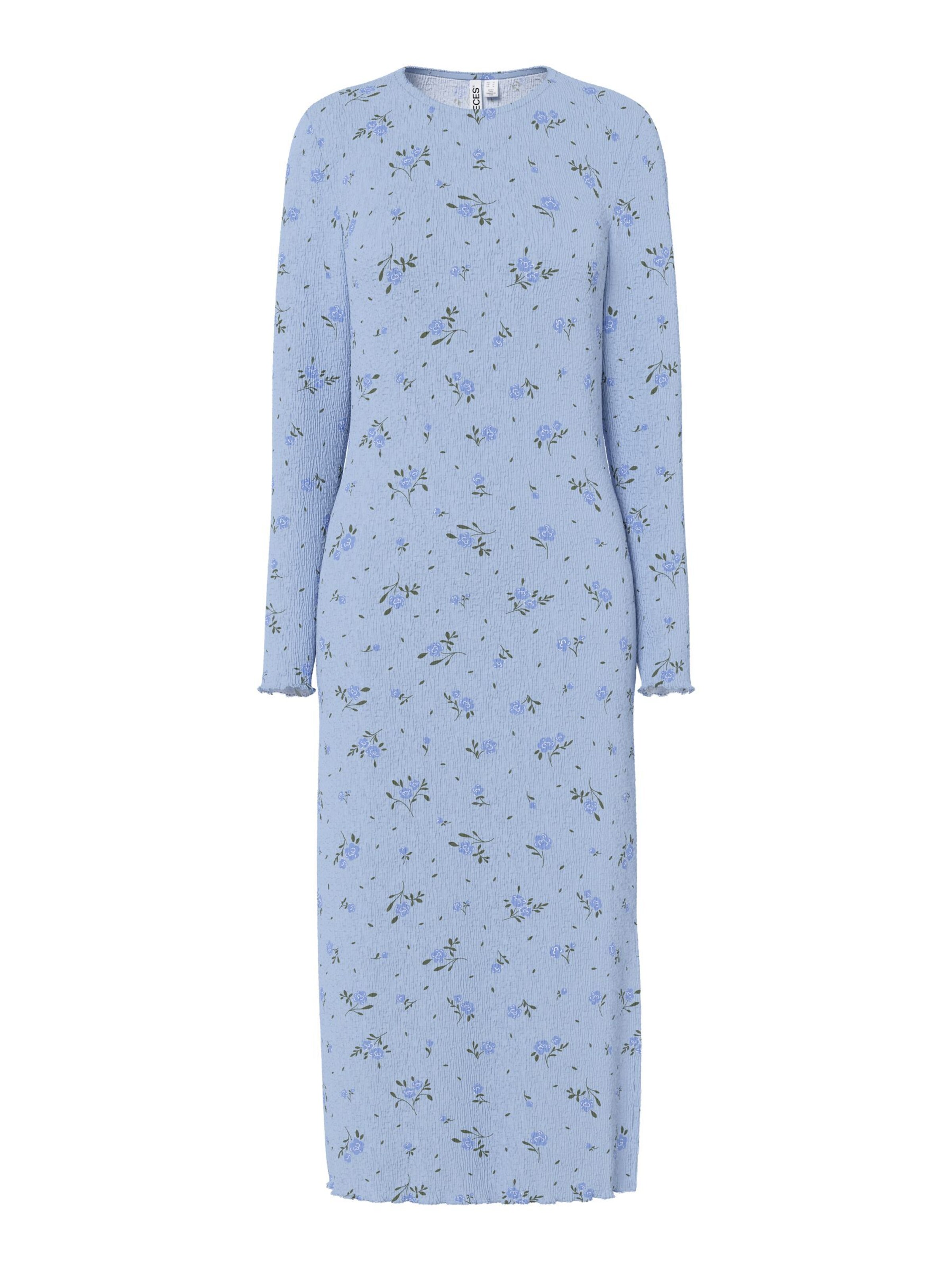 PIECES Jurk 'PCFlora' in Blauw: voorkant