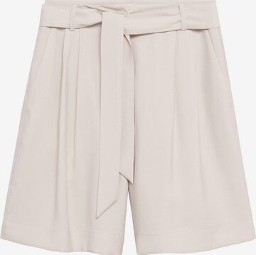 MANGO Pleat-Front Pants 'Bye' in Beige: front