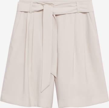 MANGO Loosefit Bandplooibroek 'Bye' in Beige: voorkant