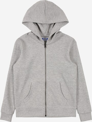 Jack & Jones Junior Zip-Up Hoodie in Grey: front