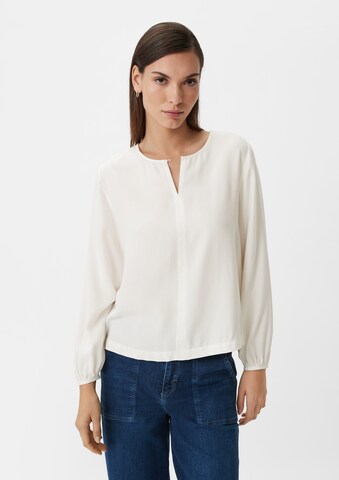 comma casual identity Blouse in Wit: voorkant